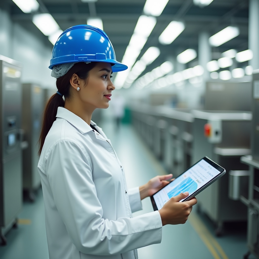 Responsabile di produzione in impianto alimentare moderno